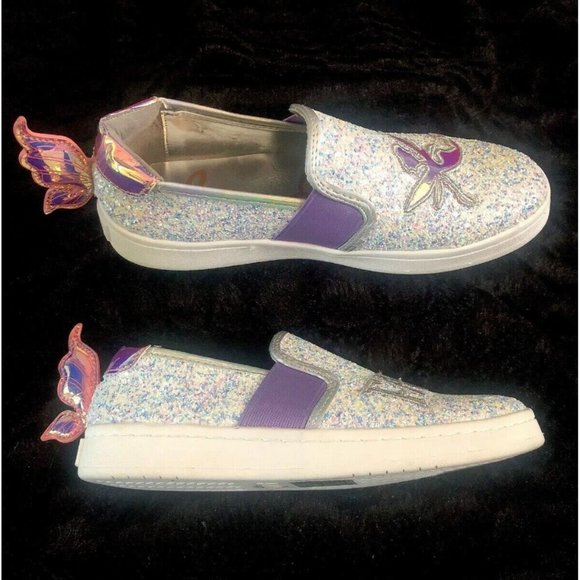 Sam Edelman Girls Slip On Glitter Fairy Sneakers/Iridescent Wings SZ: 2- - Picture 7 of 12